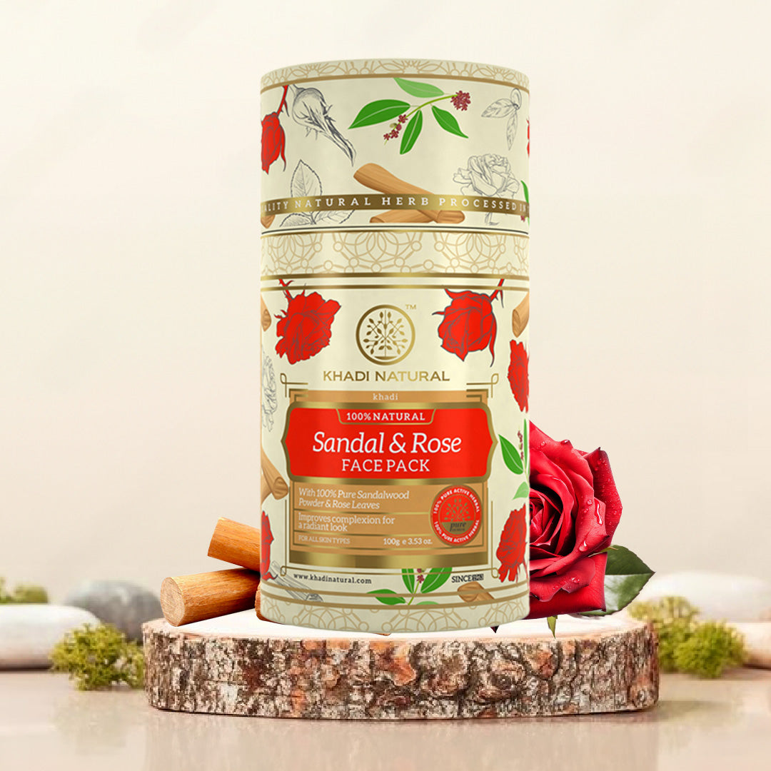 Khadi Natural Sandalwood & Rose Face Pack - 100gm