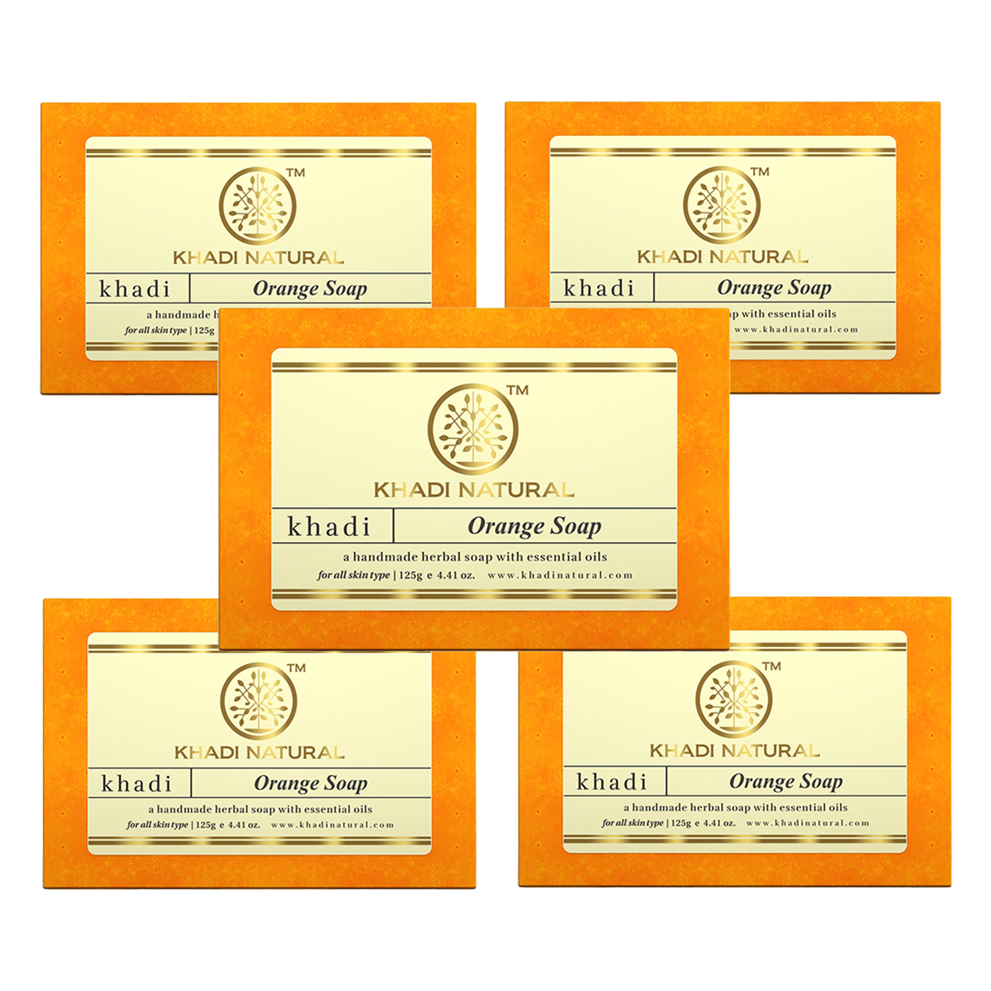Khadi Natural Orange Soap 125g (Pack of 5)
