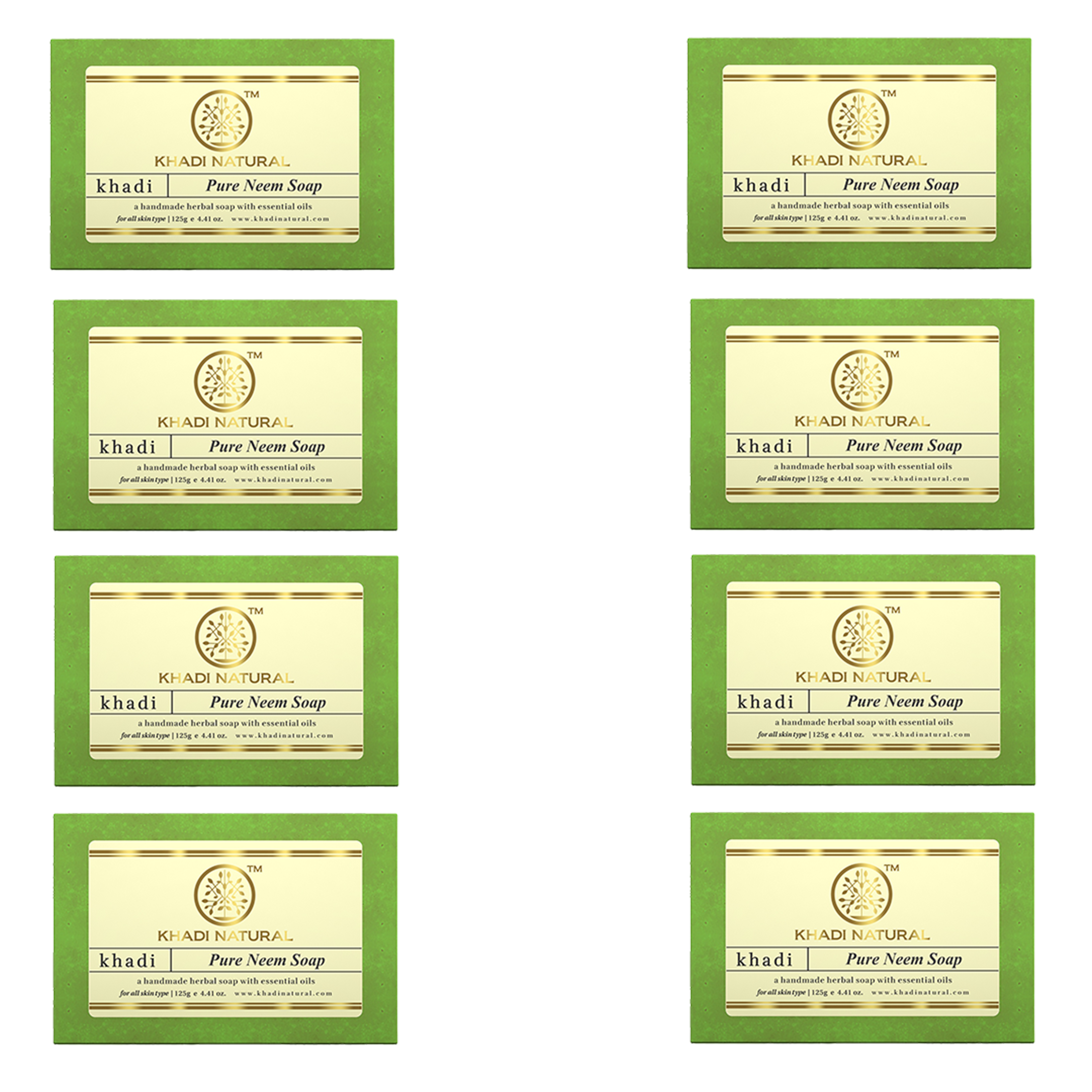 KHADI NATURAL PURE NEEM SOAP 125g (Pack Of 8)