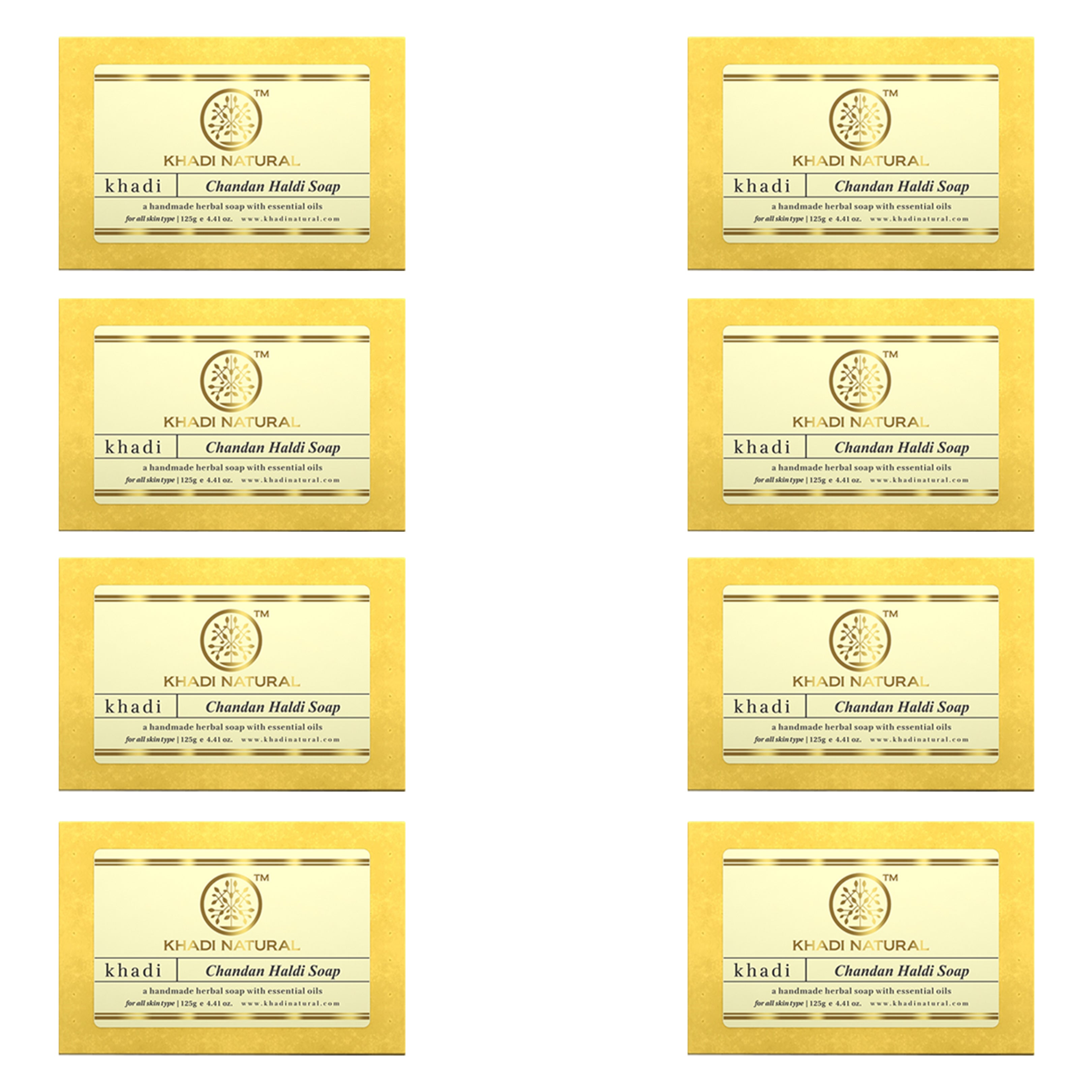 Khadi Natural Herbal Chandan Haldi Soap Combo Pack Of 8 – 125gm Each