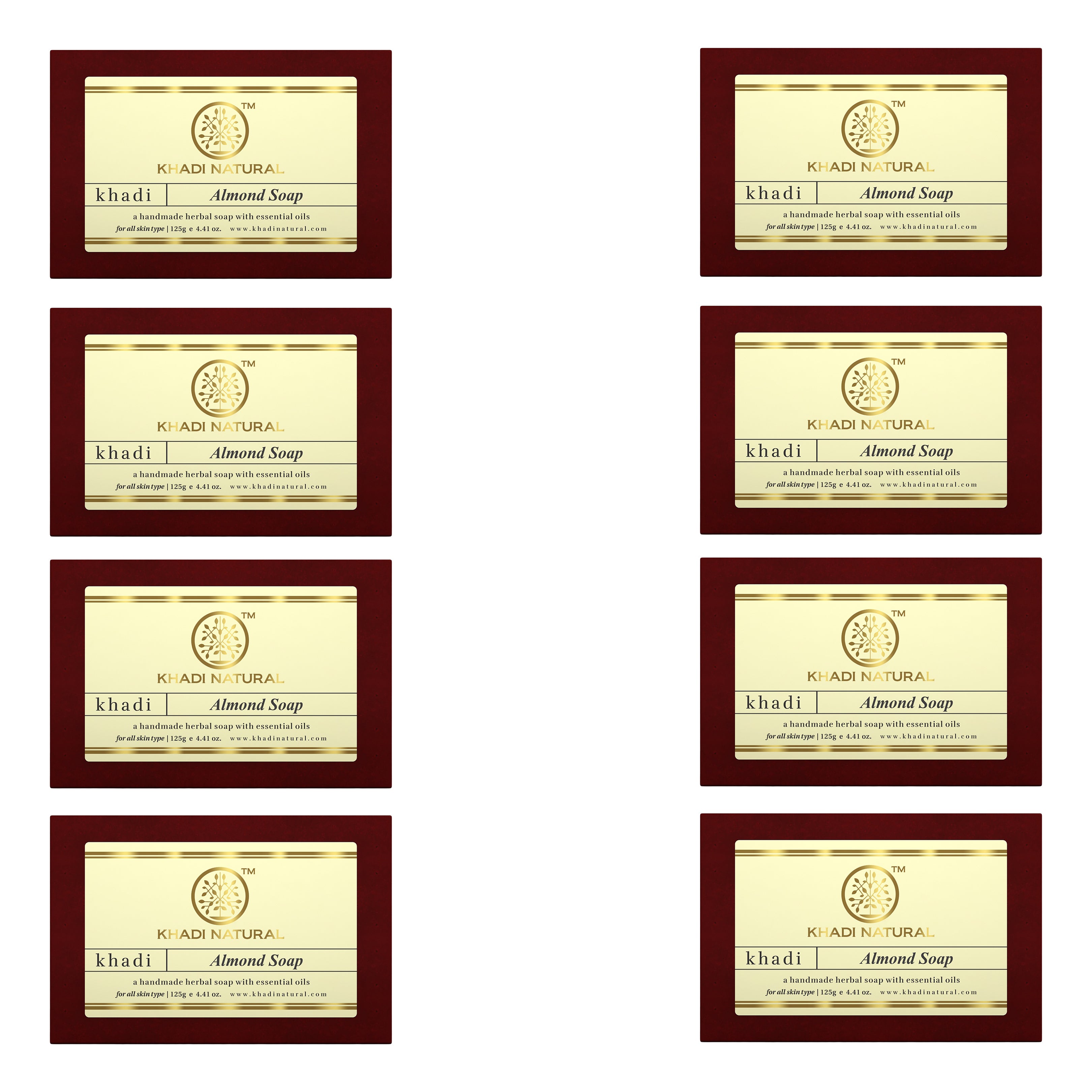 Khadi Natural Almond Soap Combo Pack Of 8 – 125gm Each