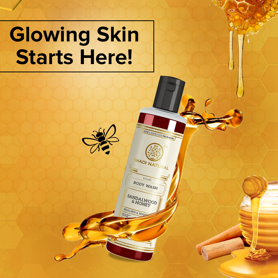Khadi Natural Sandalwood & Honey Body Wash - 210ml
