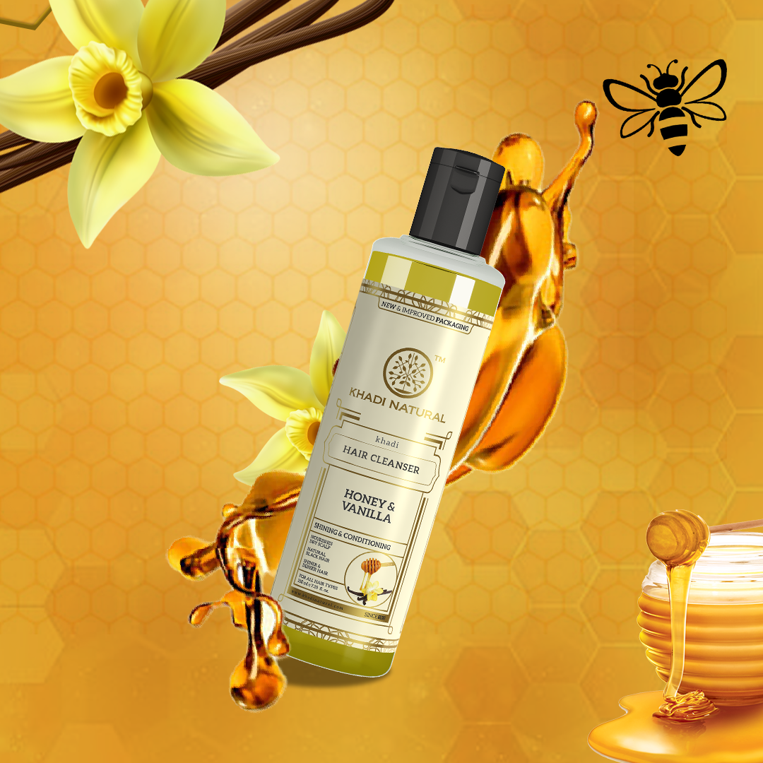 Khadi Natural Honey & Vanilla Hair Cleanser - 210ml