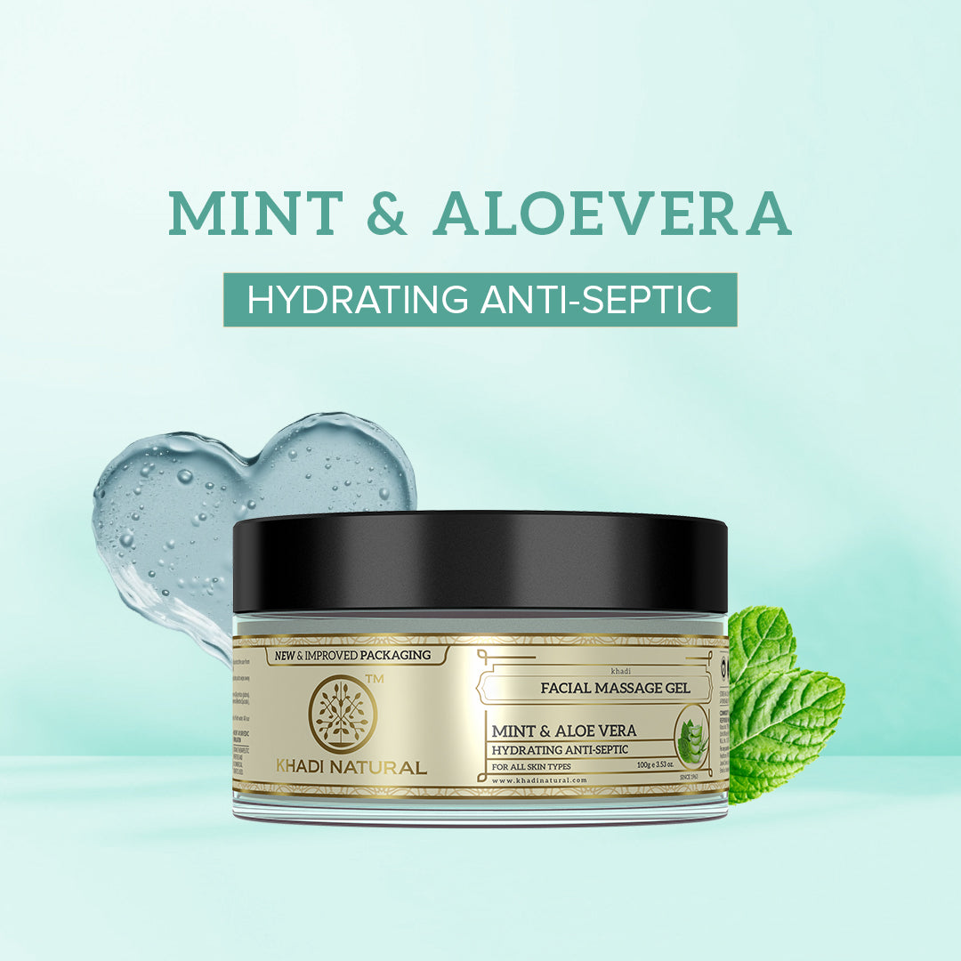 Khadi Natural Mint & Aloevera Face Massage Gel - 100gm Sale