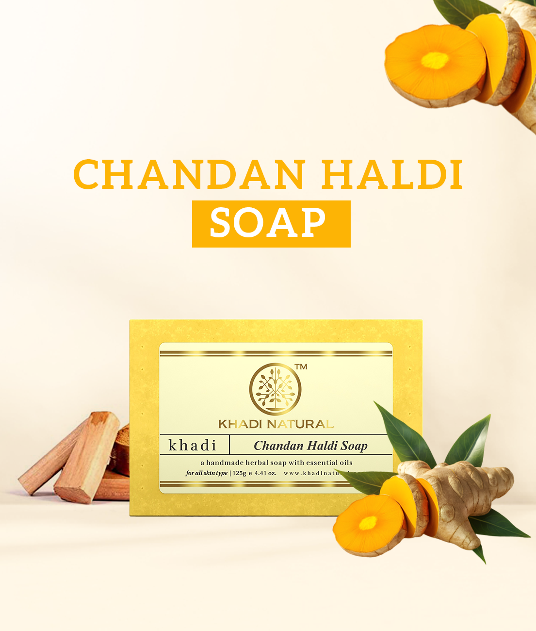 Khadi Natural Chandan Haldi Soap - 125gm