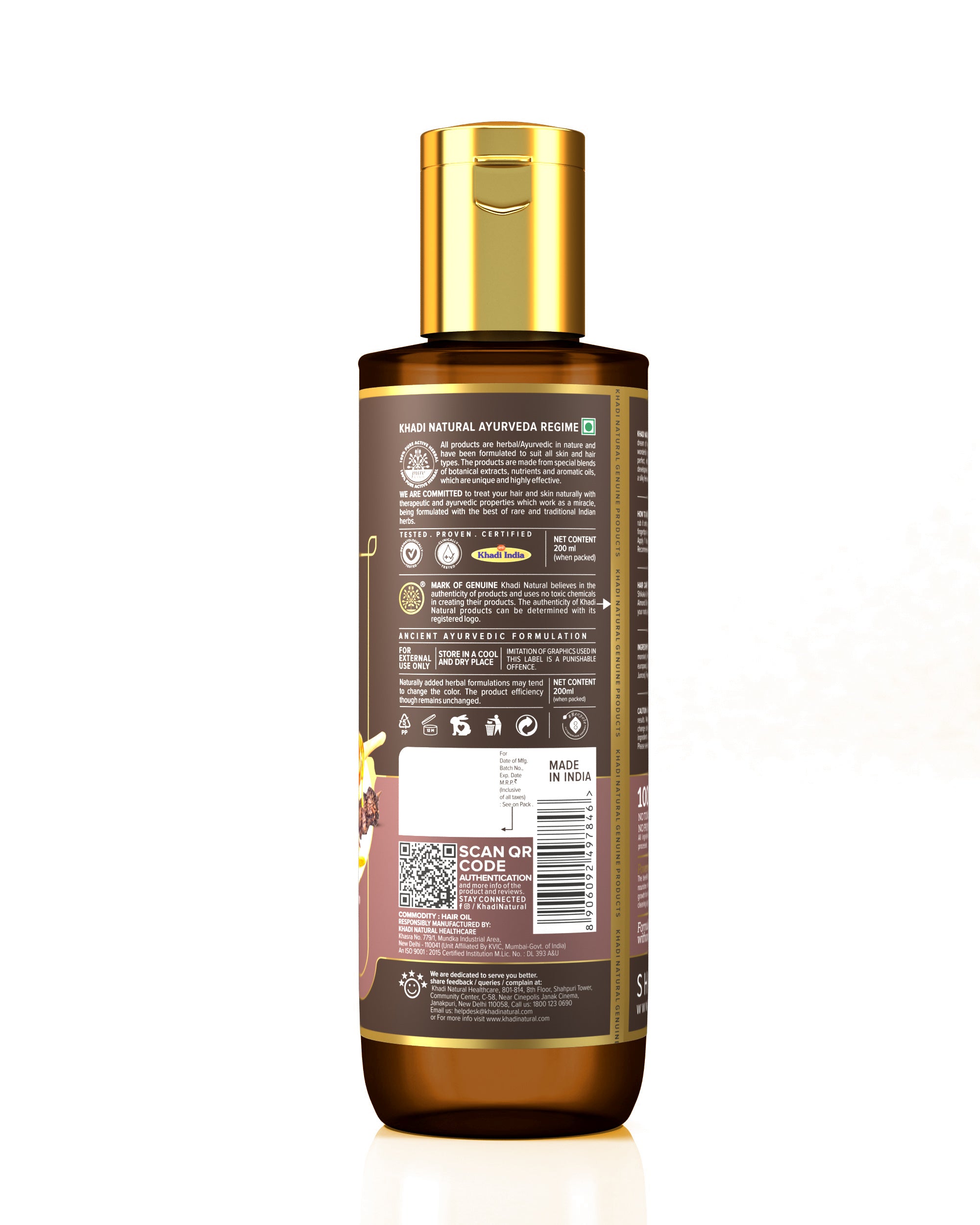 Khadi Natural Shikakai & Honey Hair Oil-Powered Botanics-200m