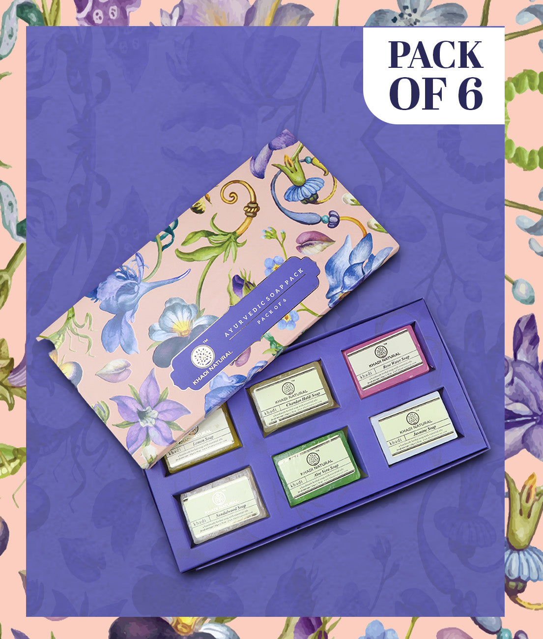 Khadi Natural Ayurvedic Soap Kit Combo Pack Of 6 – 50gm Each