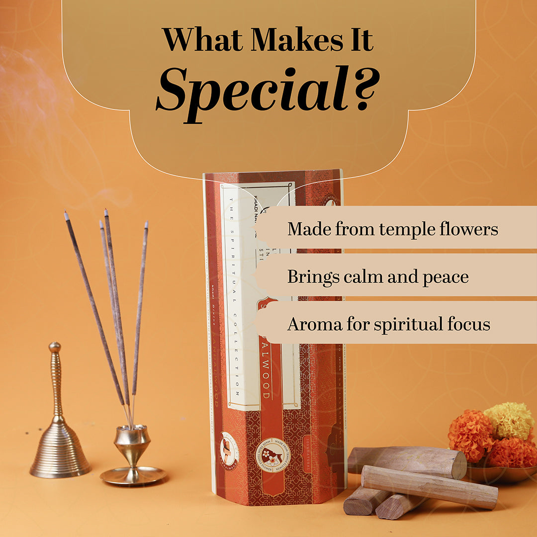 Khadi Natural Incense Sticks Jasmine and Sandalwood Combo of Pack of 6