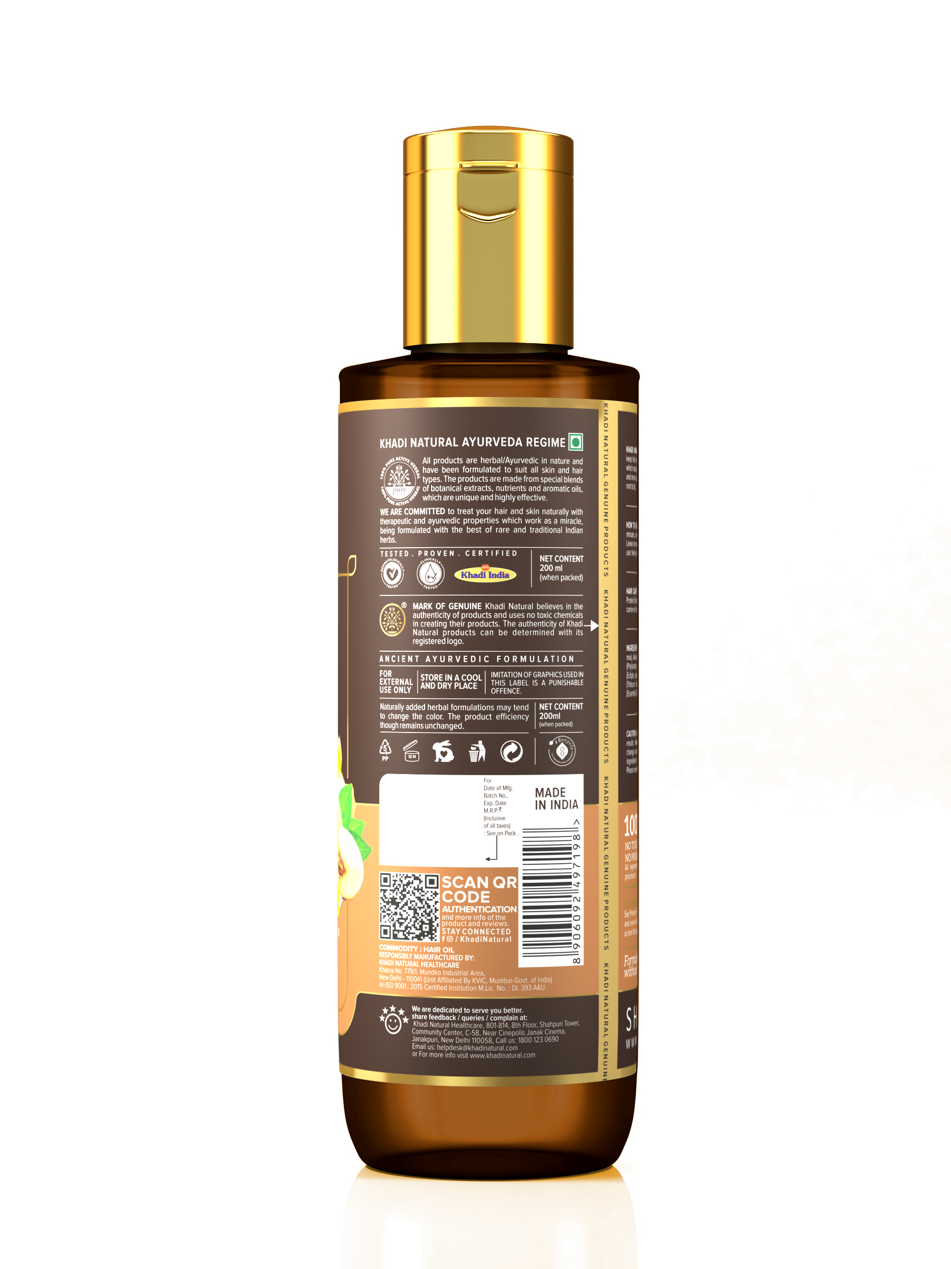 Khadi Natural Soy Protein Hair Oil-Powered Botanics-200m