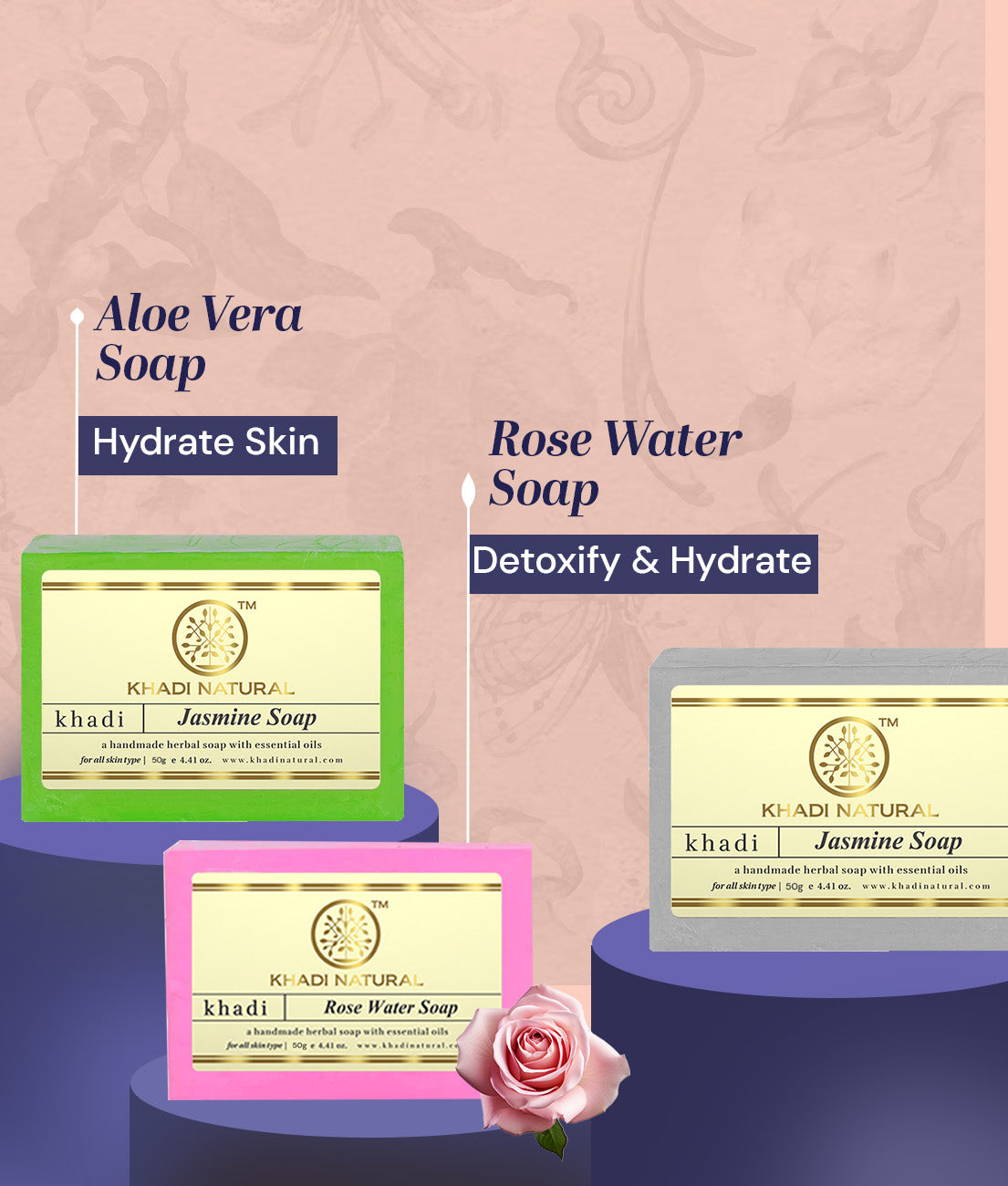 Khadi Natural Ayurvedic Soap Kit Combo Pack Of 6 – 50gm Each