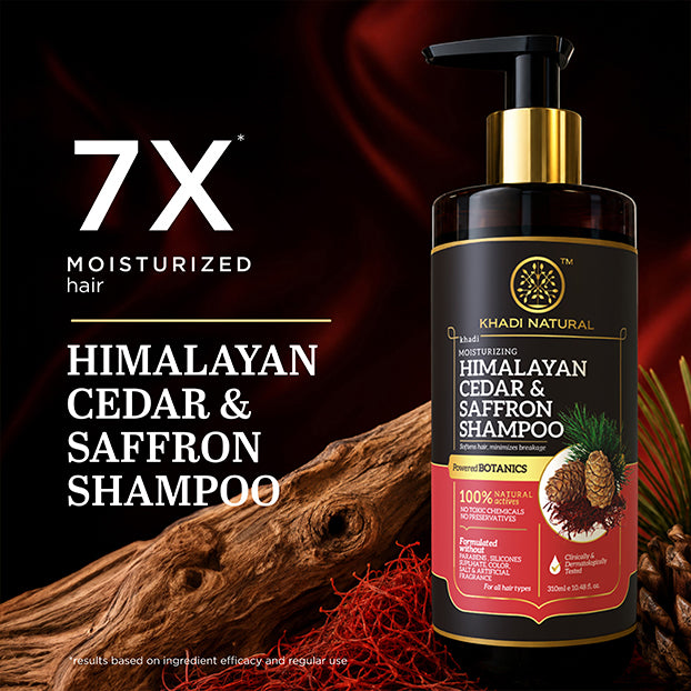 Khadi Natural Powered Botanics Himalayan Cedar & Saffron Shampoo for Healthy Hair - 310ml