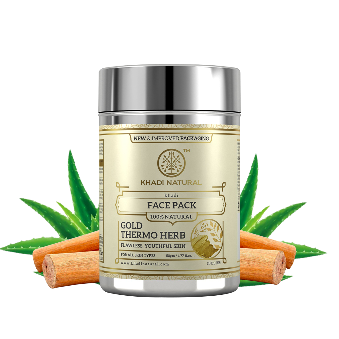 Khadi Natural Gold Thermo Herb Face Pack - 50gm