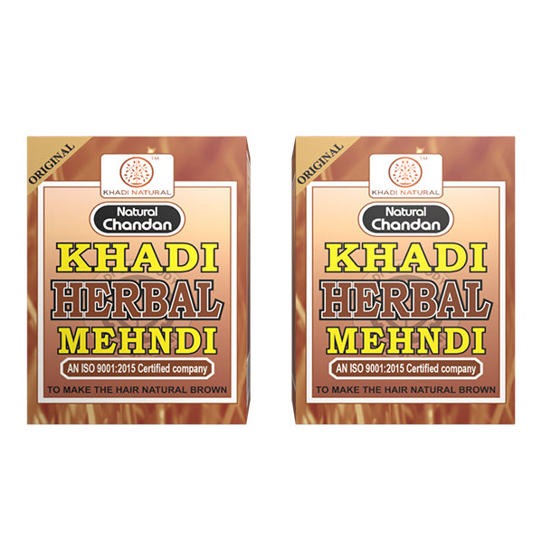 Khadi Natural Brown Mehndi for Hair Combo Pack Of 2 - 75gm Each