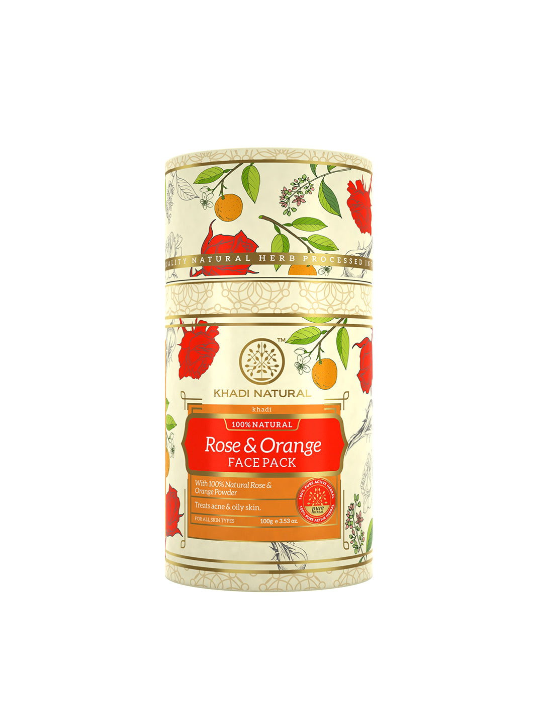 Khadi Natural Rose & Orange Face Pack - 100gm