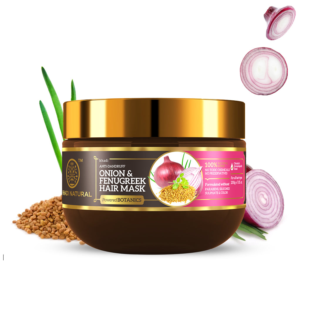Khadi Natural Onion & Fenugreek Hair Mask - Paraben, Silicones, Sulphate & Color Free