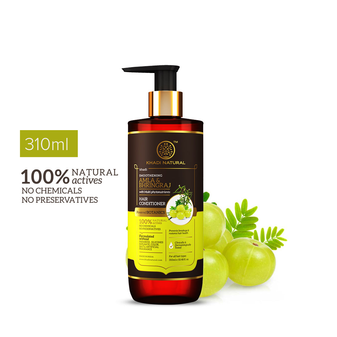 Khadi Natural Amla & Bhringraj Hair Conditioner - Paraben, Silicones, Sulphate, Color, Salt & Artificial Fragrance Free-310 ml