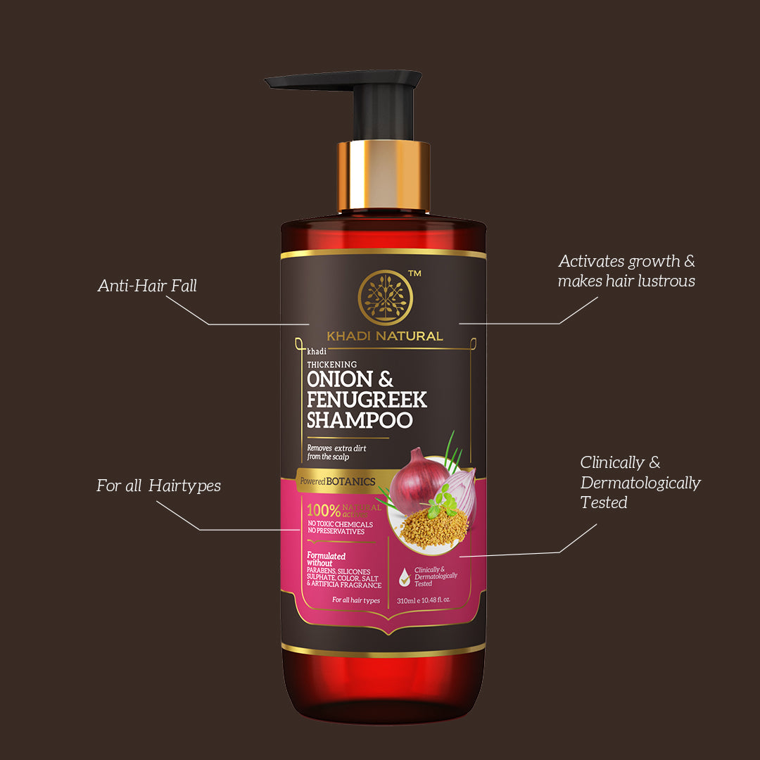 Khadi Natural Benefits of Onion & Fenugreek Hair Cleanser- Paraben Free