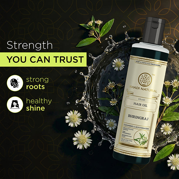 Khadi Natural Hair Fall Control Cleanser, Bhringraj Oil & Moisturizer Kit