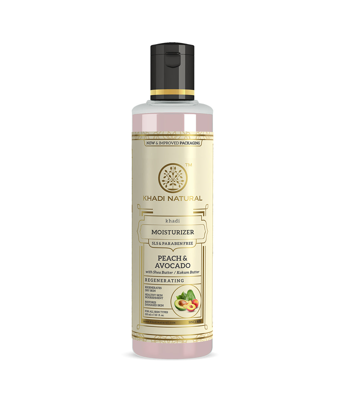 Khadi Natural Peach Avocado Moisturizer with SLS & Paraben Free -210 ml