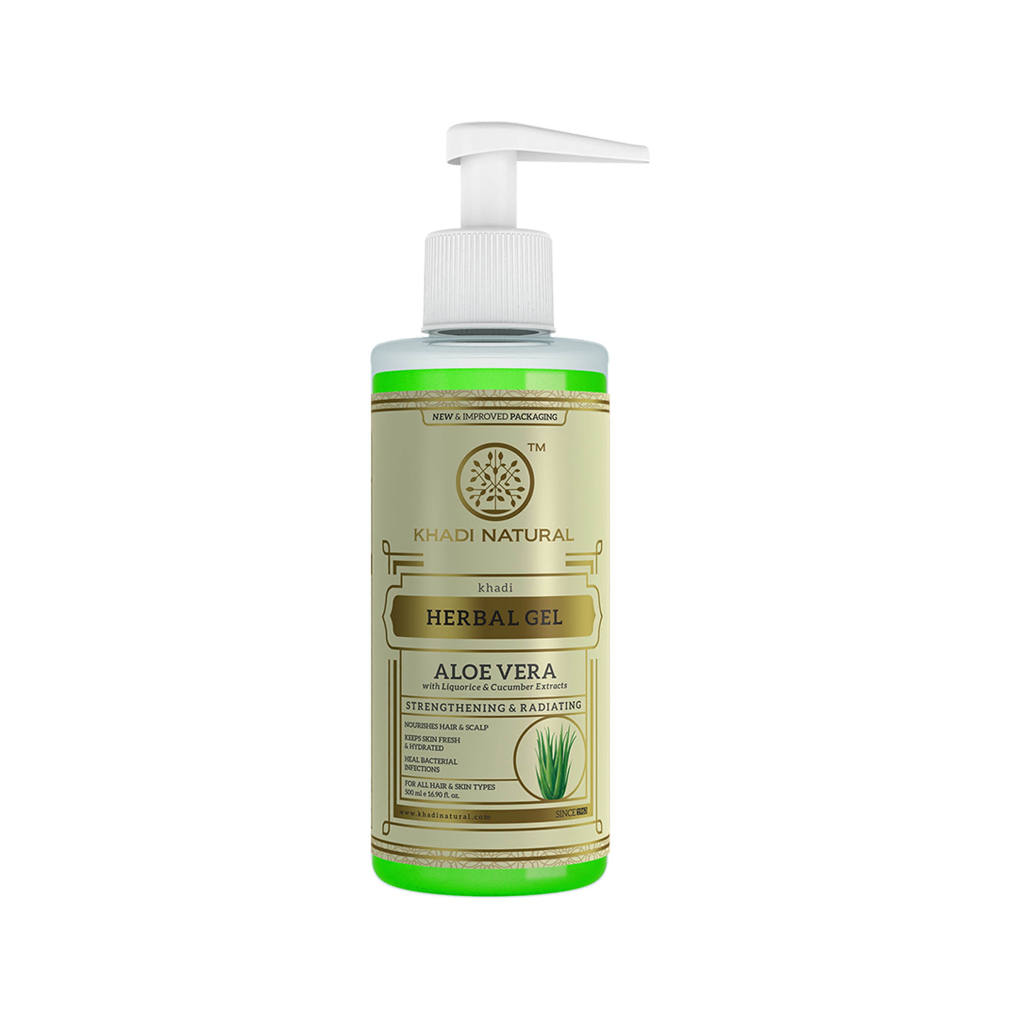 Khadi Natural Aloe Vera Gel With Liquorize & Cucumber Extracts - 500 ml