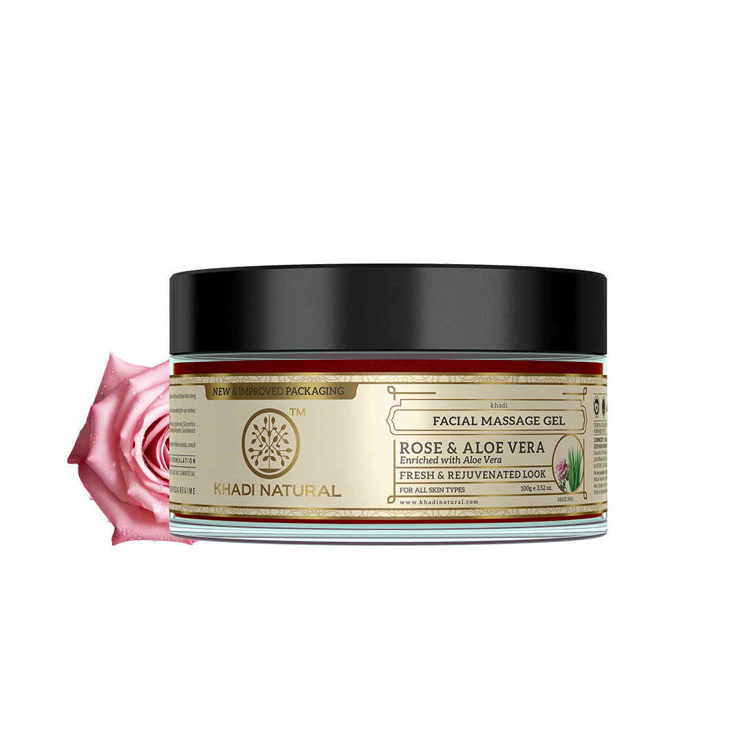 Khadi Natural Rose Aloe Vera Face Massage Gel - Pack of 2