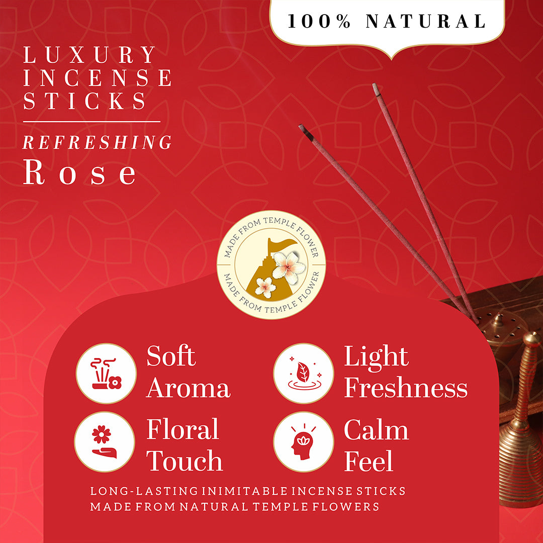 Khadi Natural Incense Sticks Rose Combo (Pack of 3)