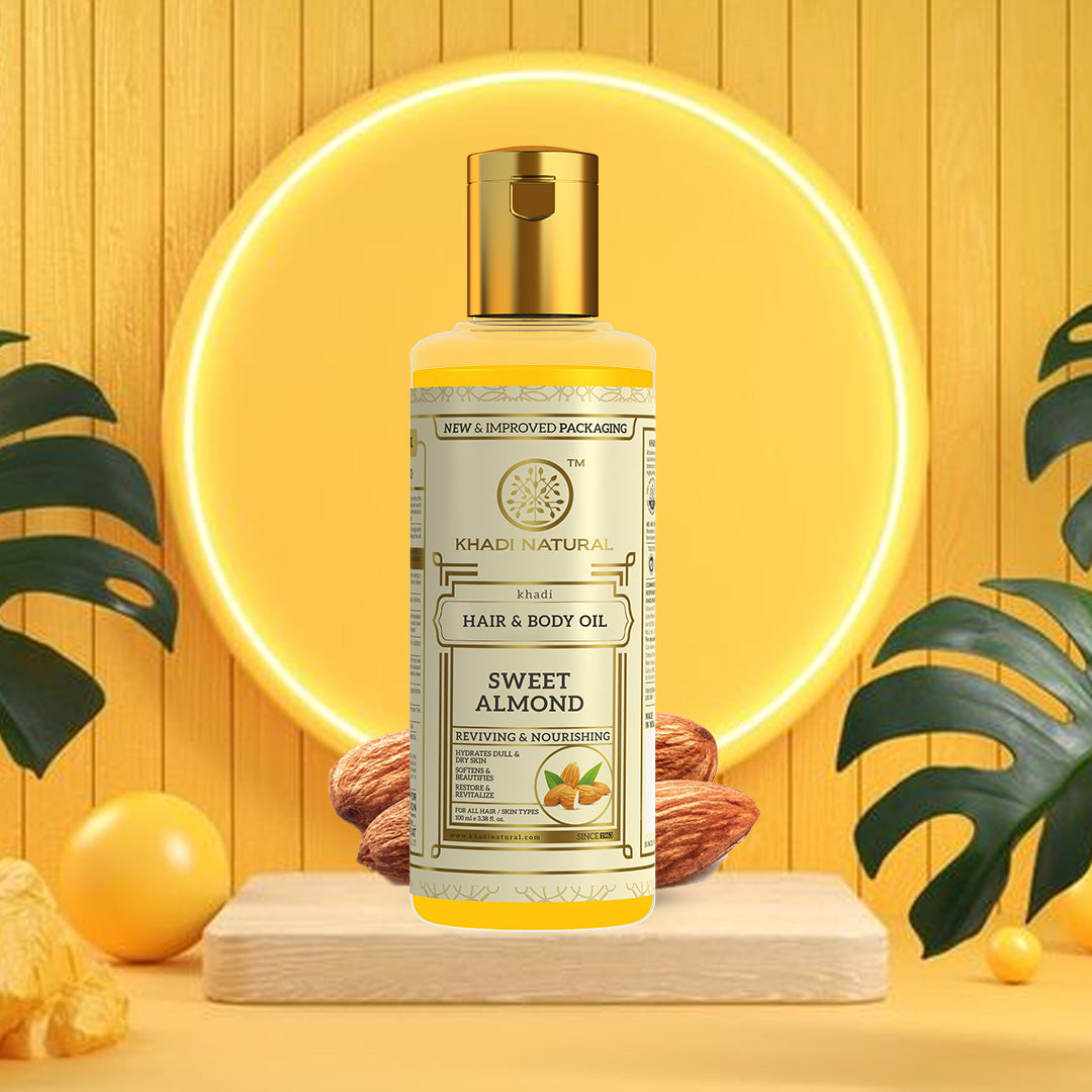 Khadi Natural Sweet Almond Hair & Body Oil - 100 ml