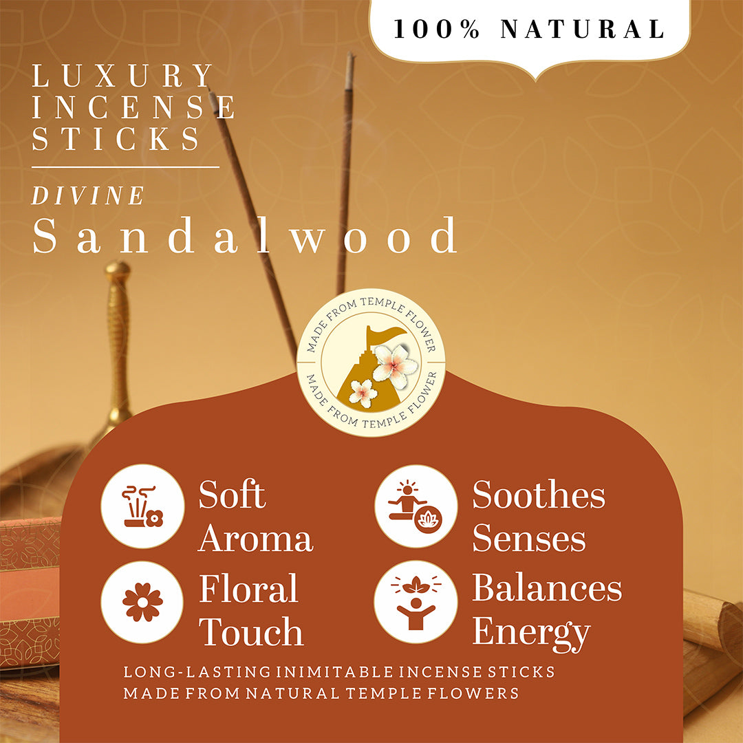Khadi Natural Incense Sticks Sandalwood Combo (Pack of 3)