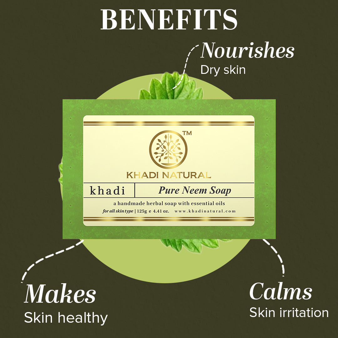KHADI NATURAL PURE NEEM SOAP 125g (Pack Of 8)