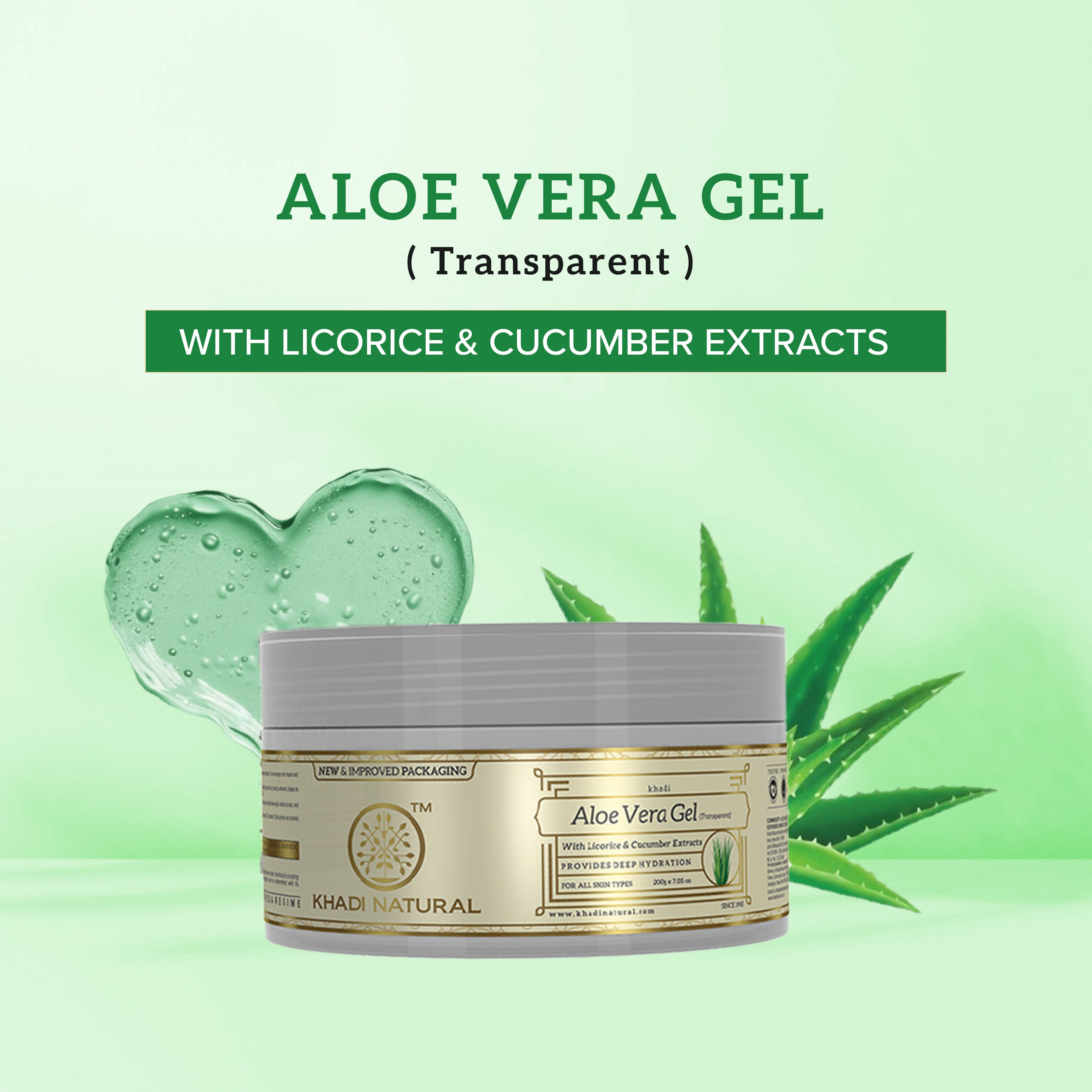 Khadi Natural Aloevera Gel with Liqorice & Cucumber Extracts - 200gm