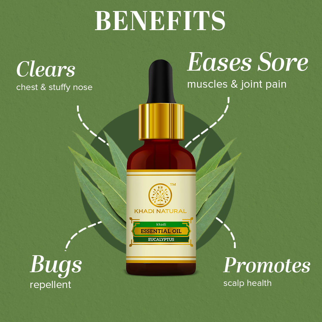 Khadi Natural Eucalyptus - Pure Essential Oil - 15 ml
