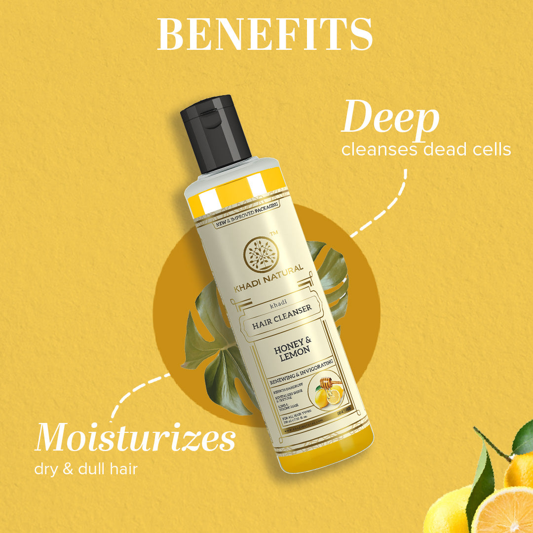 Khadi Natural Herbal Hair Cleanser With Honey & Lemon 210 ml