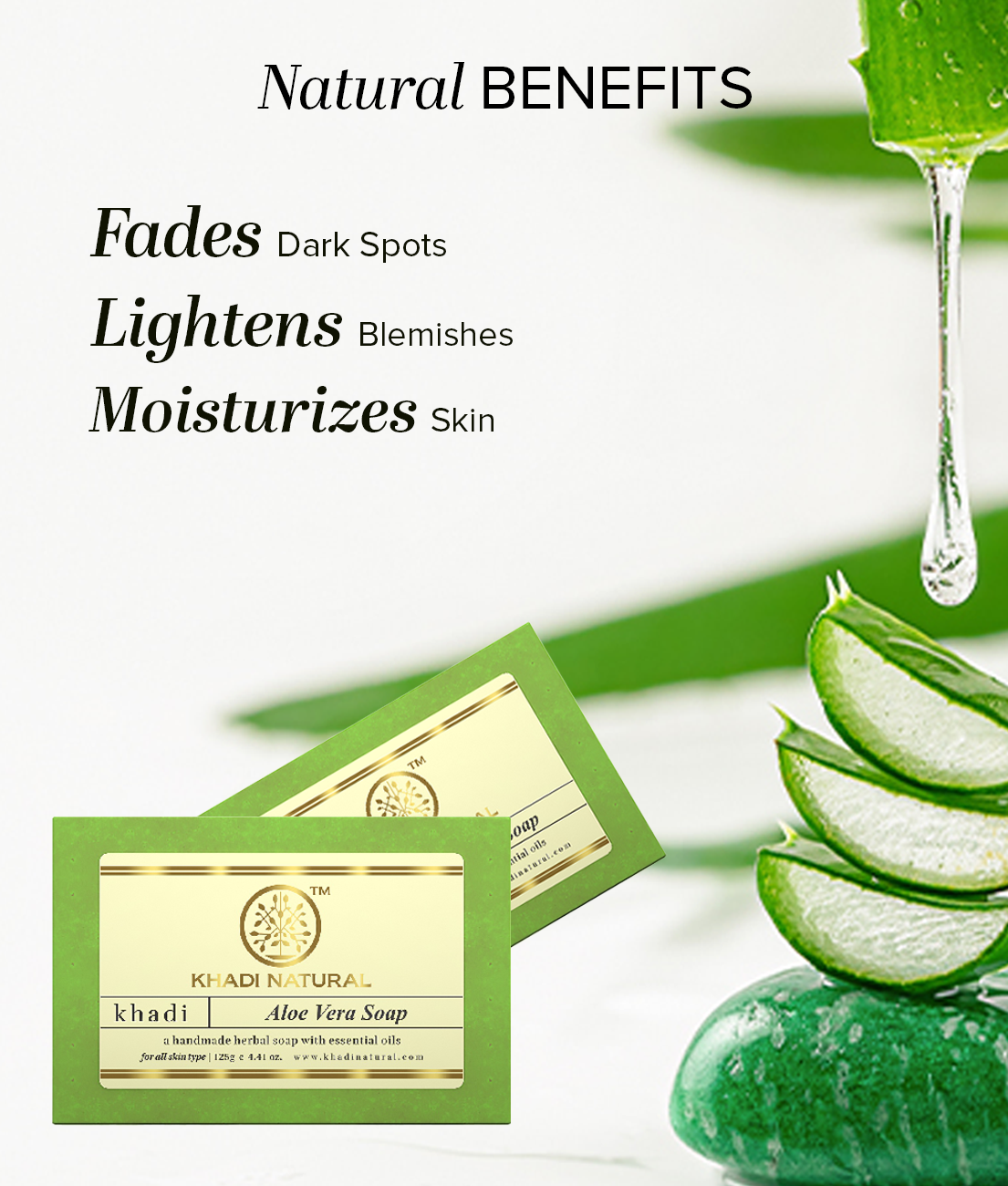 Khadi Natural Herbal Aloevera Soap-125 g