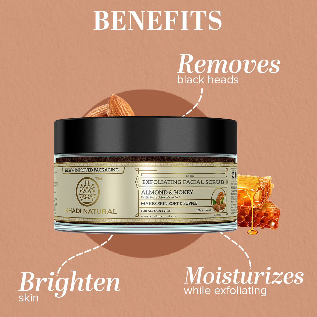 Khadi Natural Almond & Honey Exfoliating Facial Scrub / 100 g