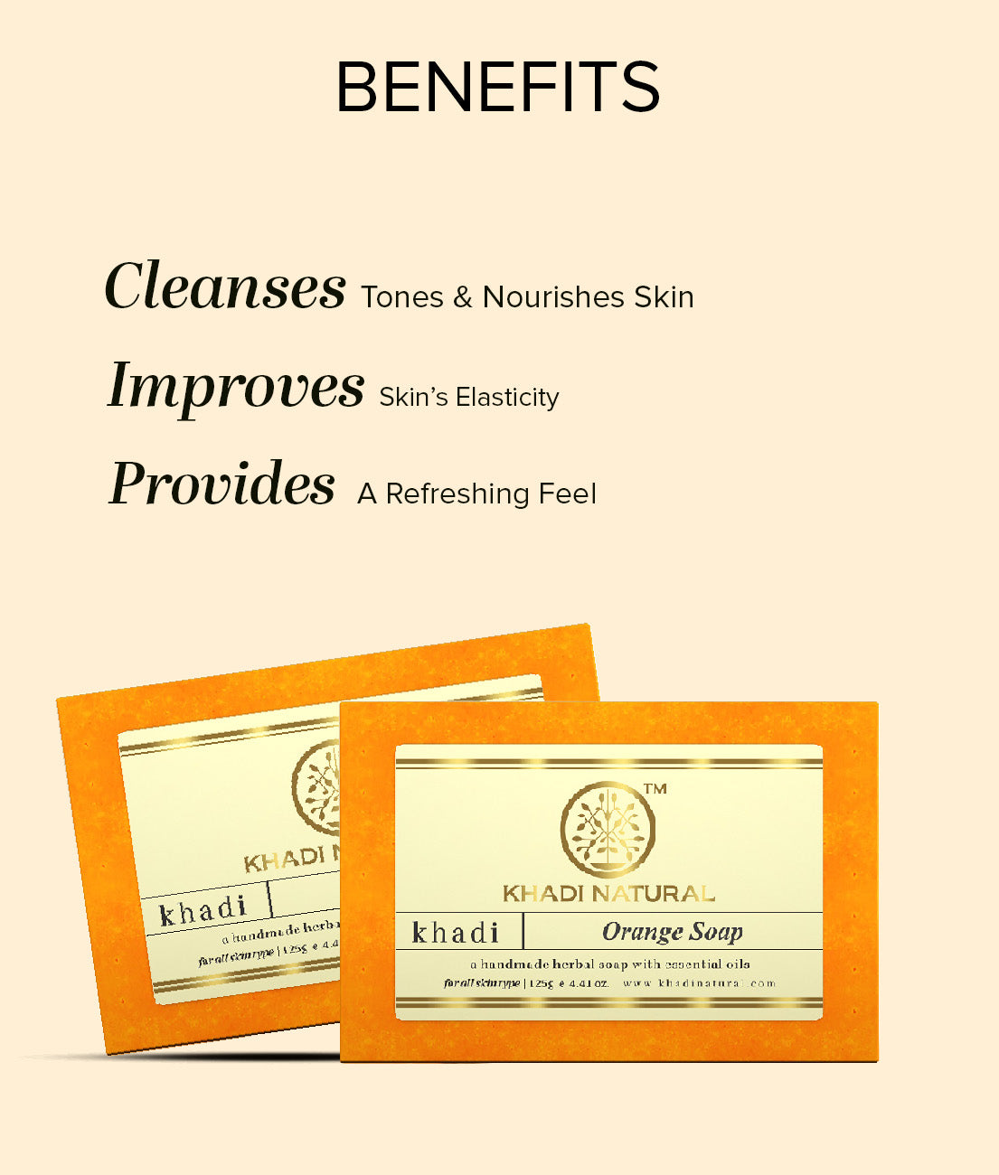 Khadi Natural Orange Soap 125g