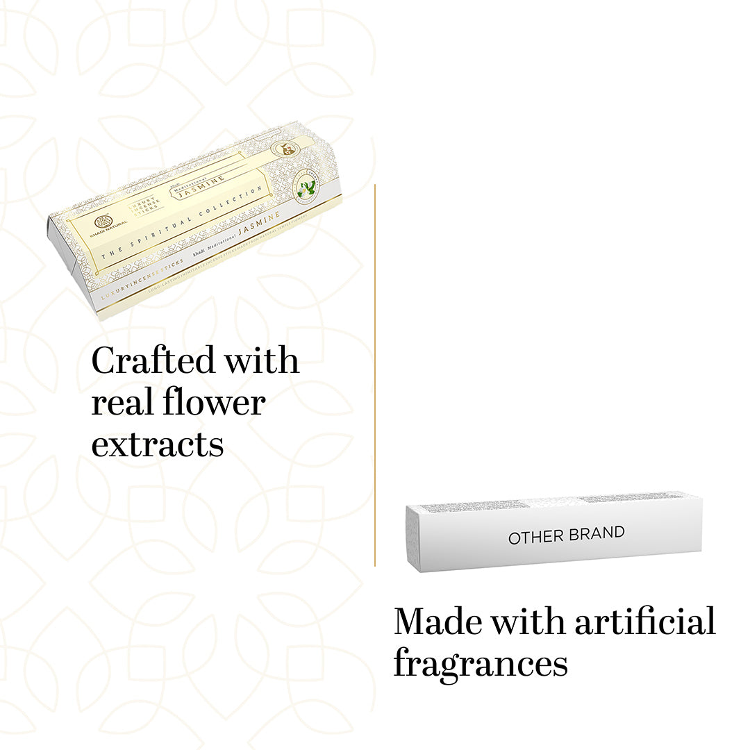 Khadi Natural Incense Sticks Collection – Jasmine - Rose - Lavender & Sandalwood Combo Pack of 12