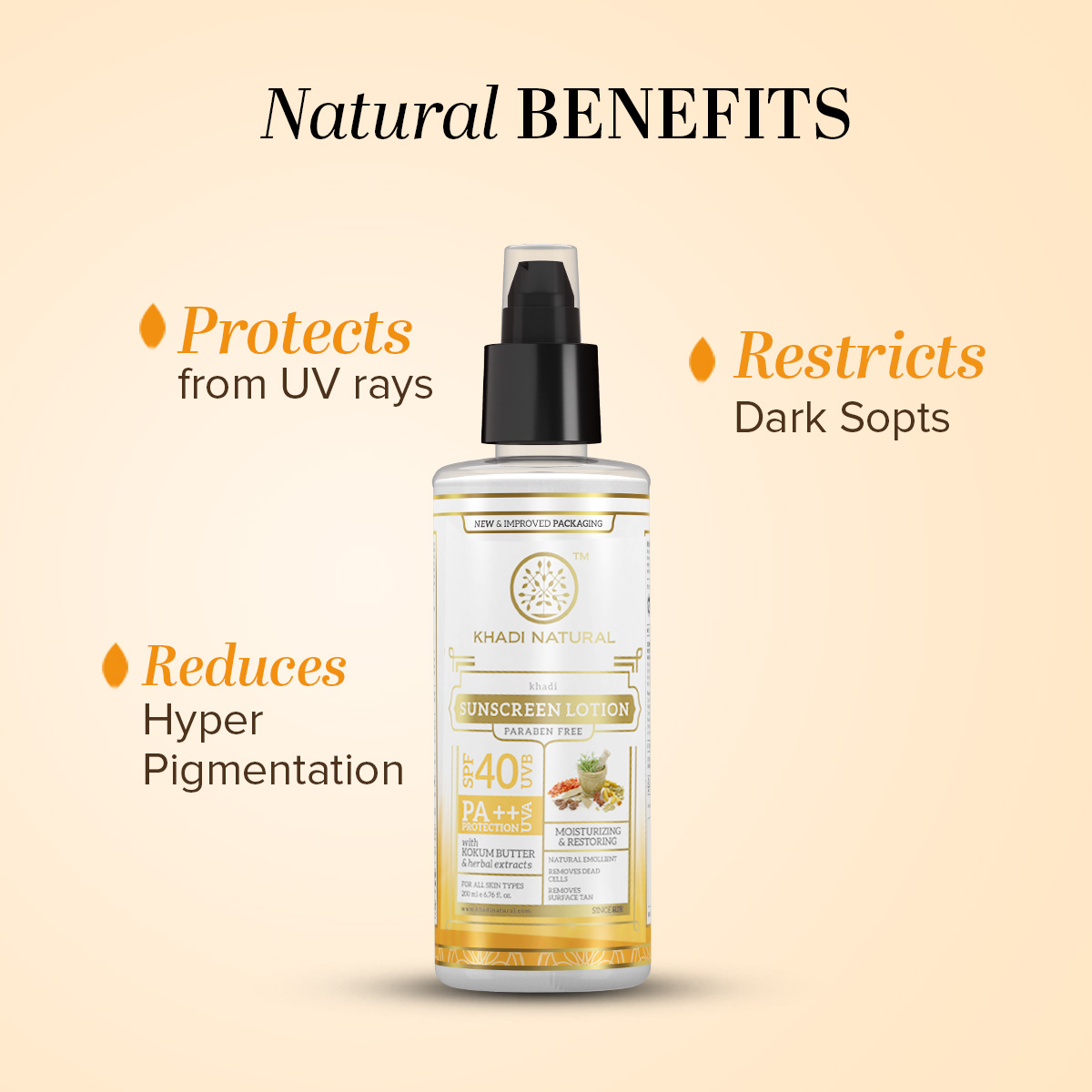 Khadi Natural Sunscreen Moisturising Lotion 100ml - SPF 40