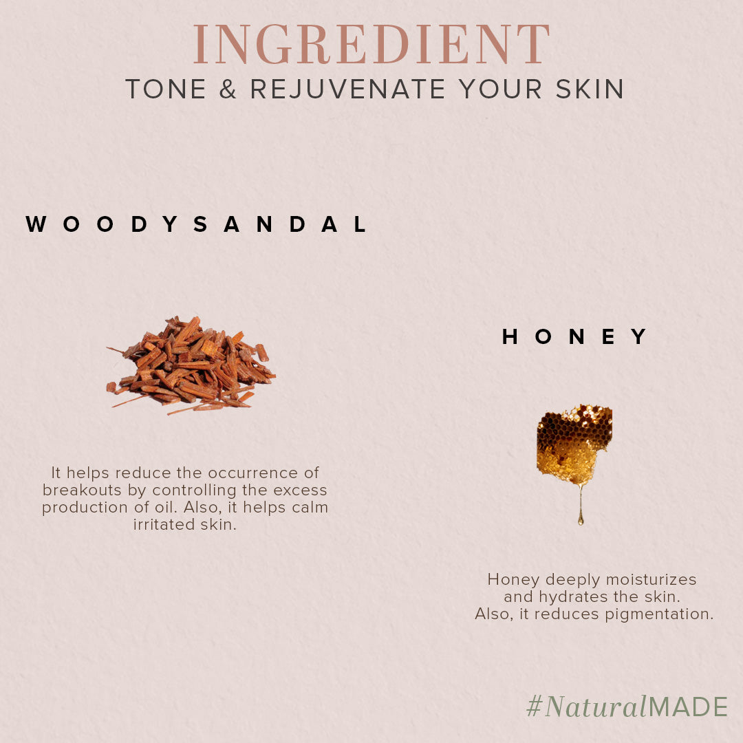 Khadi Natural Woody Sandal & Honey Soap - 100gm
