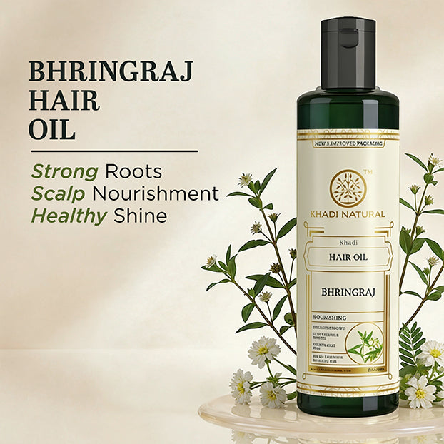 Khadi Natural Hair Fall Control Cleanser, Bhringraj Oil & Moisturizer Kit