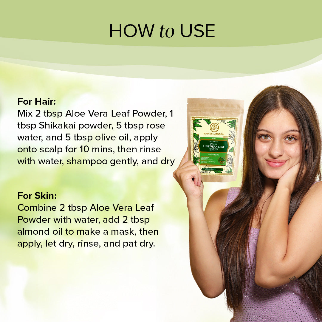 Organic Aloe Vera Leaf Powder - 100% Natural-100 g