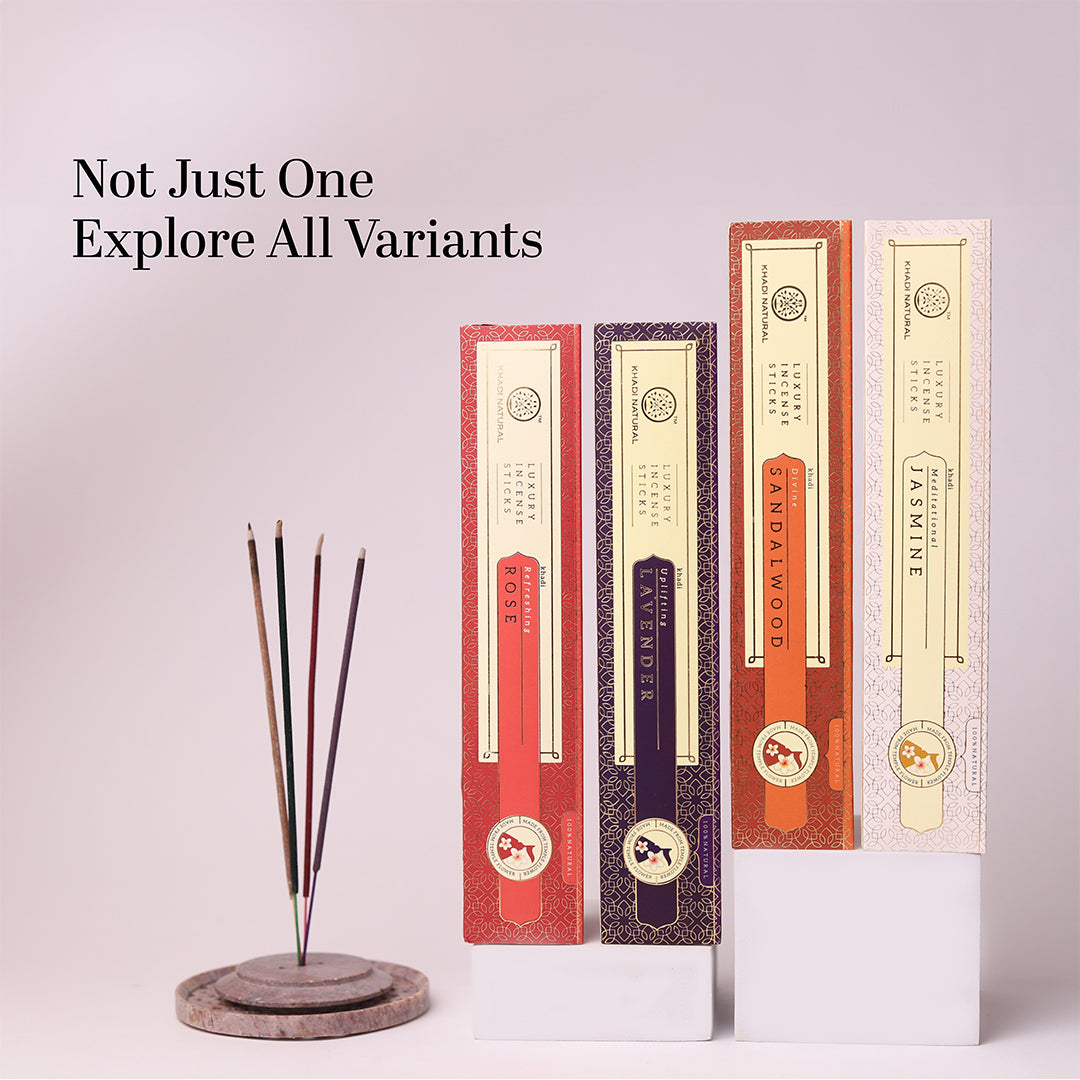 Khadi Natural Incense Sticks Rose Combo (Pack of 3)