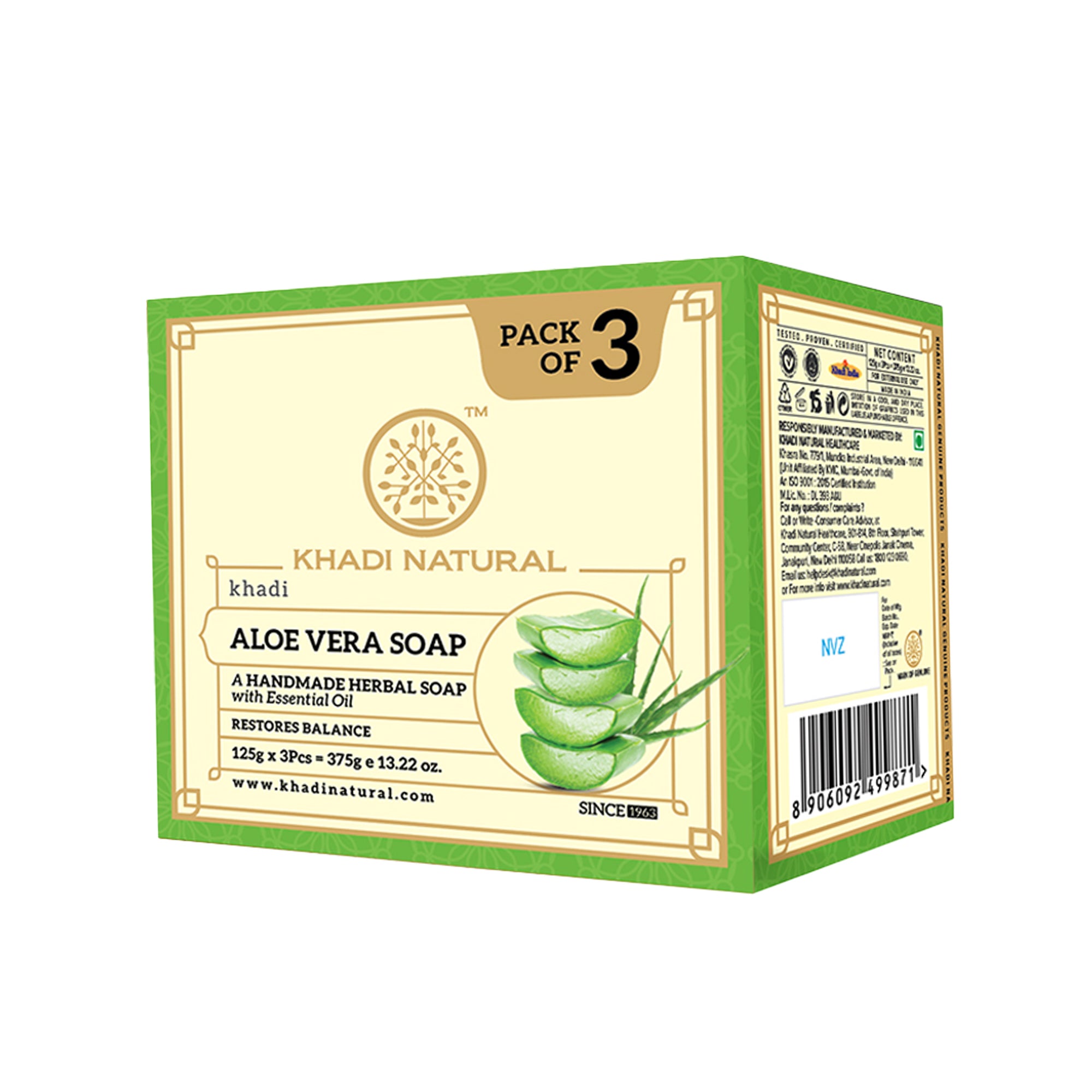 Khadi Natural Aloevera Soap Combo Pack Of 3 – 125gm Each