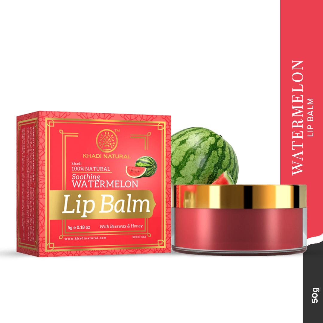 Khadi Natural Watermelon Lip Balm - With Beeswax & Honey-5 g (Pack of 3)