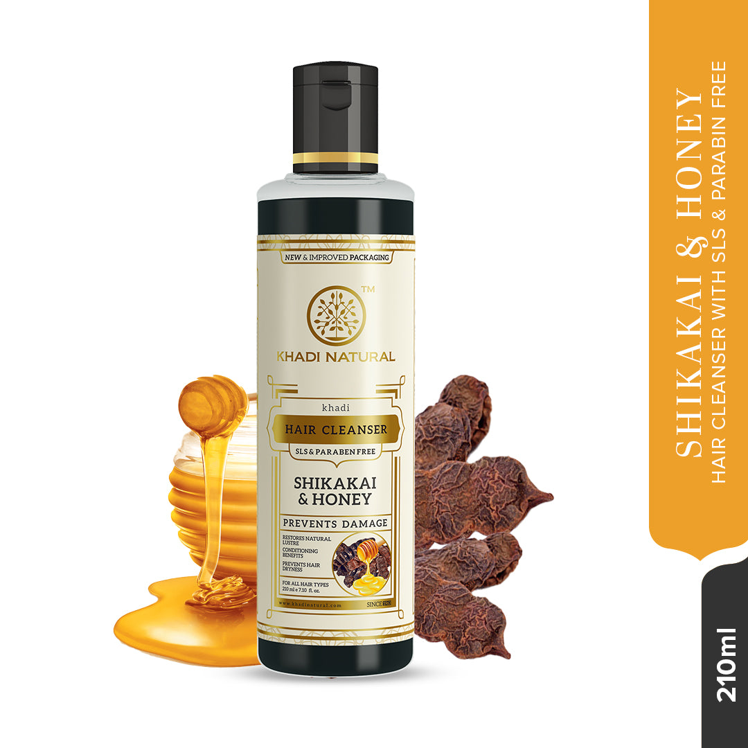 Khadi Natural Shikakai & Honey Hair Cleanser - Sls & Paraben Free-210 ml