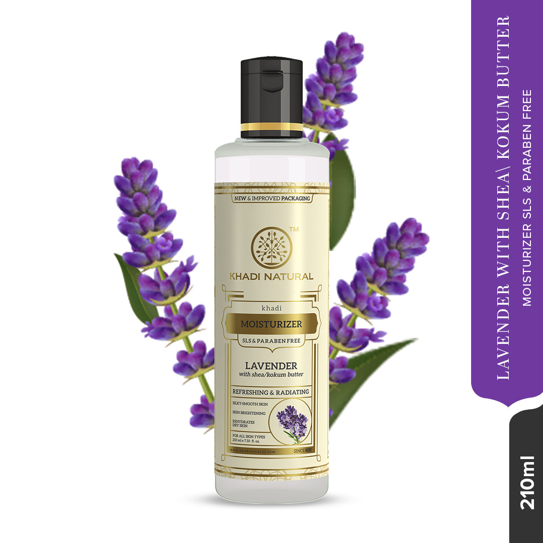 Khadi Natural Lavender Moisturizer- With Sheabutter- Paraben Free-210 ml - Sale