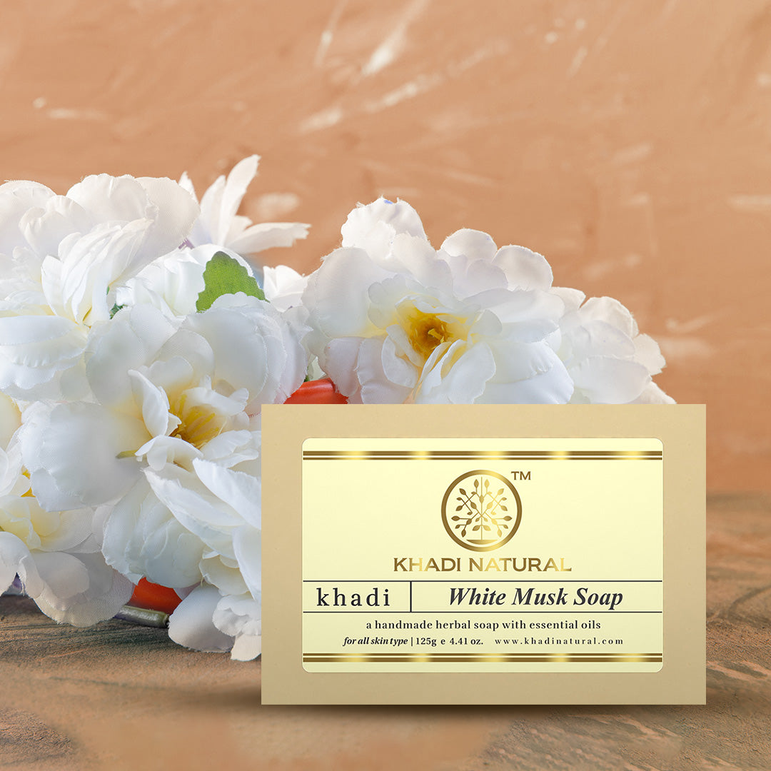 Khadi Natural Herbal White Musk Soap - 125 GM (Pack Of 5)