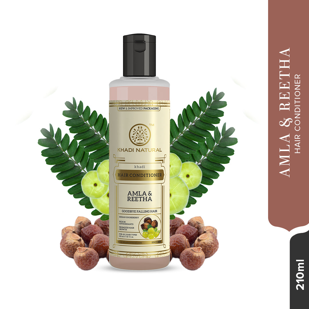 Khadi Natural Herbal Shikakai and Honey Conditioning Conditioner for all  Hair Types SLS and Paraben Free (210 ml)