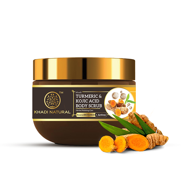 Khadi Natural Powered Botanics Turmeric & Kojic Acid Body Scrub – 200gm