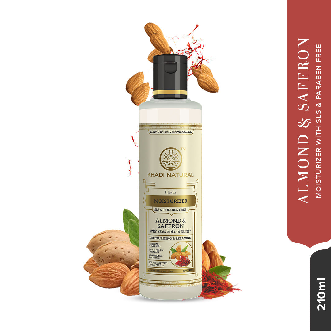 Khadi Natural Almond & Saffron Moisturizer- Sls & Paraben Free