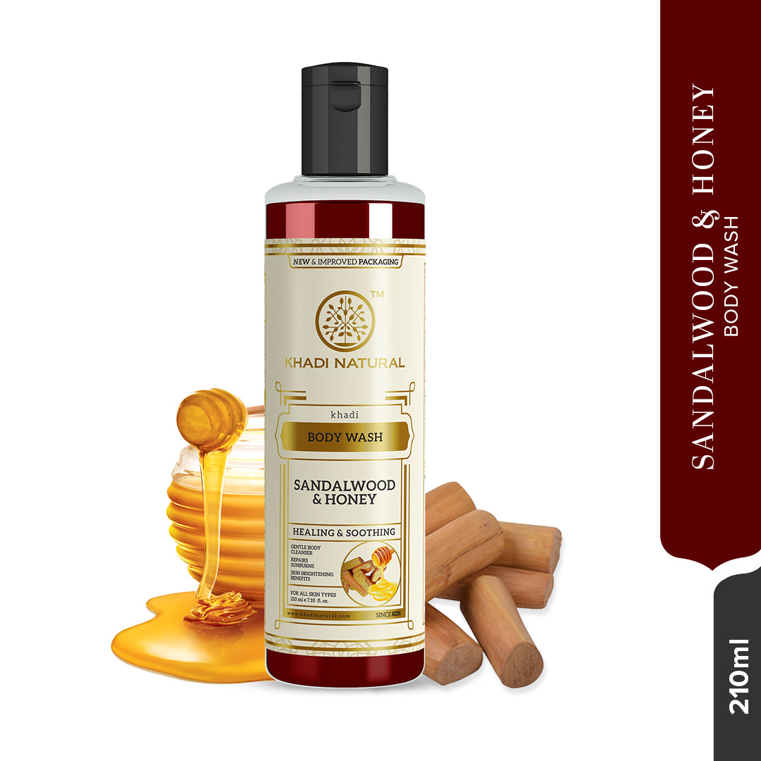 KHADI NATURAL Sandalwood & Honey Body Wash - 210 ml